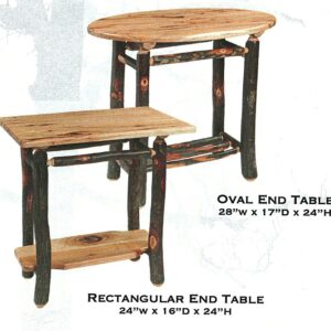 Hickory End Table Oval and Rectangular