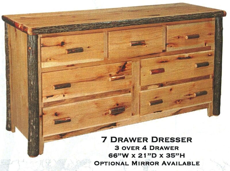 Rustic Hickory 7 drawer dresser