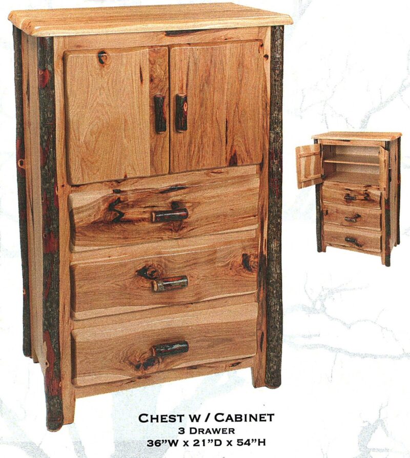 Rustic Hickory Chest with Cabinet