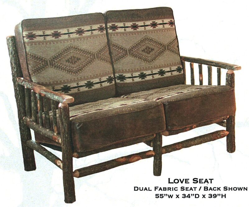 Rustic Hickory Love Seat