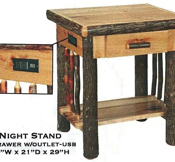 Rustic Hickory Night Stand